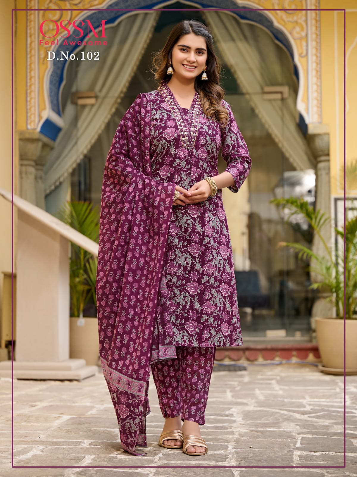 Malhar By Ossm Printed Cotton Designer Kurti With Bottom Dupatta Wholesale  Shop In Surat